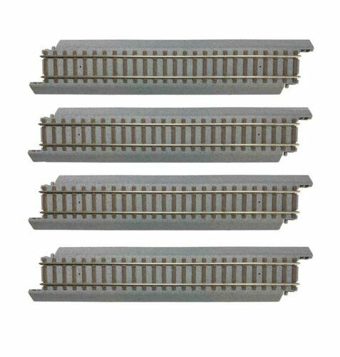 Walthers Trainline HO Scale Power-Loc Track/Gray Roadbed 9 Inch Straight 4-Pack