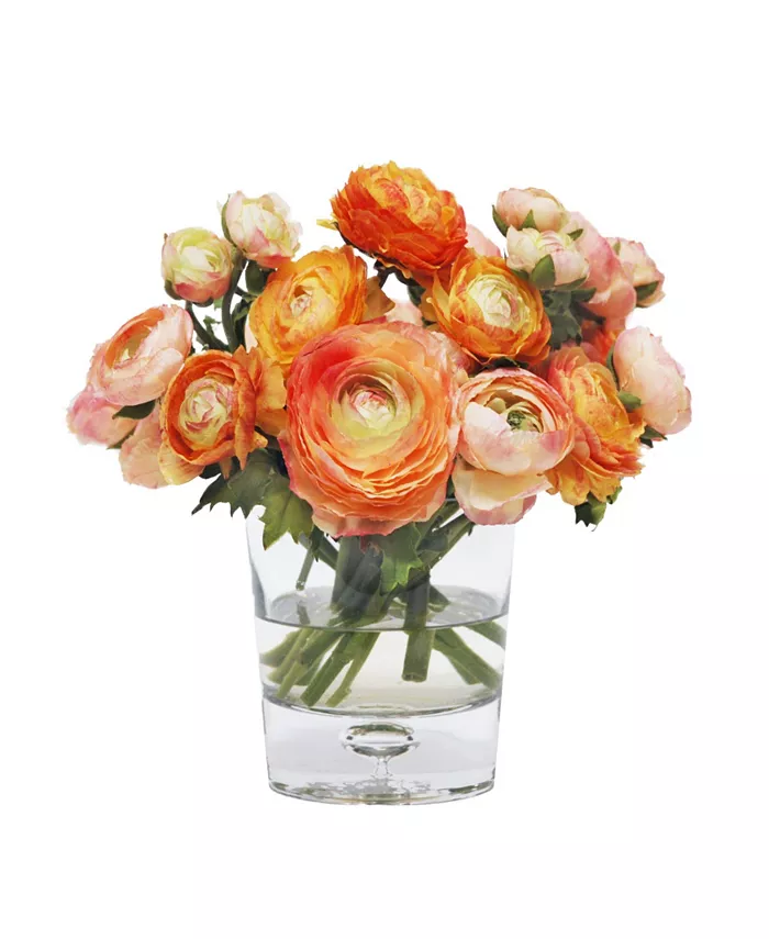 Winward Silks Permanent Botanicals Mix Ranunculus in Vase