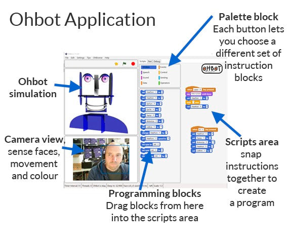 Ohbot 2.1 Assembled (MS Windows) | Programmable Robot Set， Educational Robot for Programming