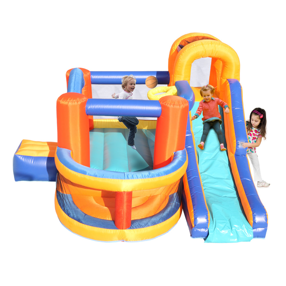 Topcobe Inflatable Bounce House for kids， Castle Jumper Bouncer Castle with Water Slide Pool， Climbing Wall， Large Jumping Area