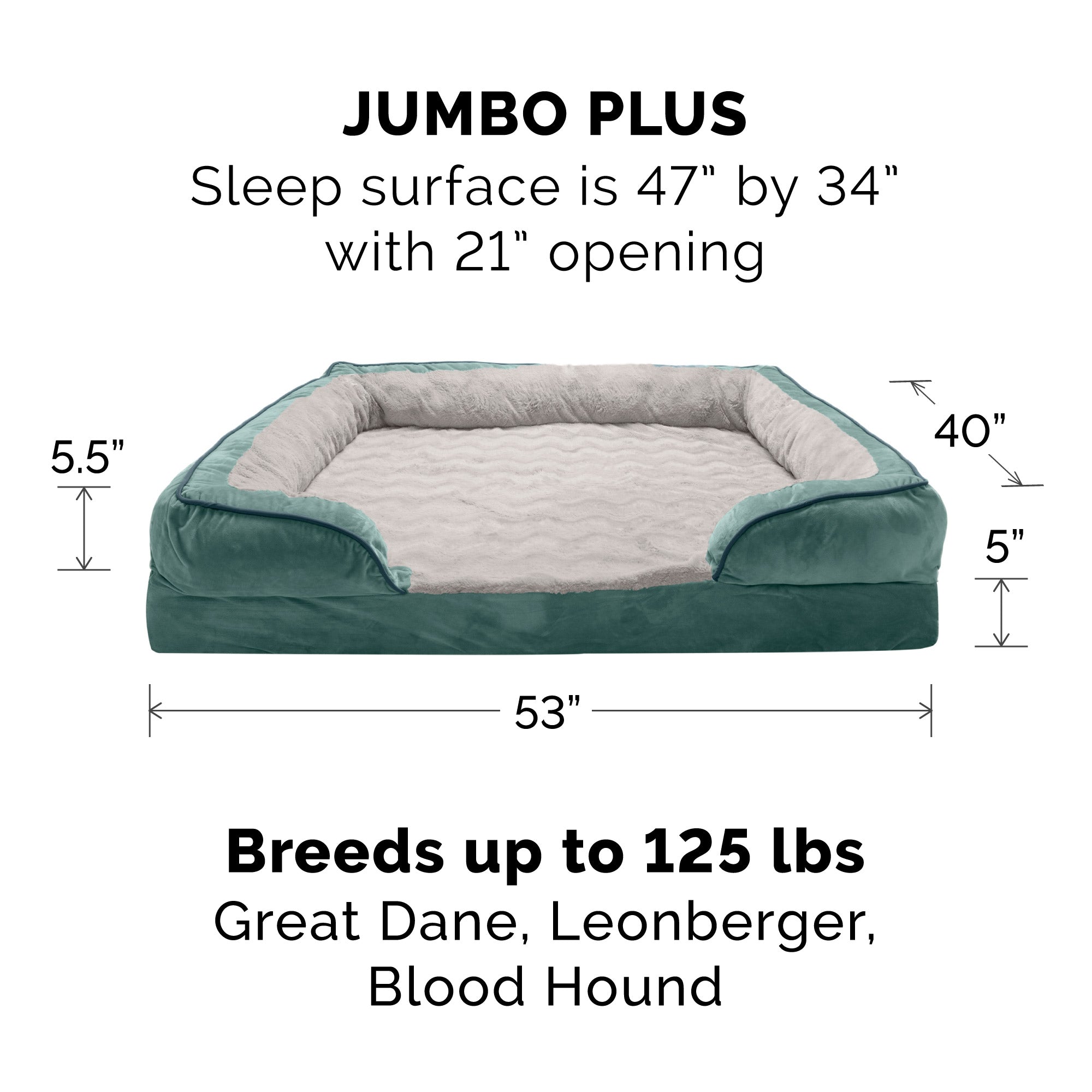 FurHaven Pet Products | Cooling Gel Memory Foam Orthopedic Perfect Comfort Velvet Waves Sofa-Style Couch Pet Bed for Dogs and Cats， Celadon Green， Jumbo Plus