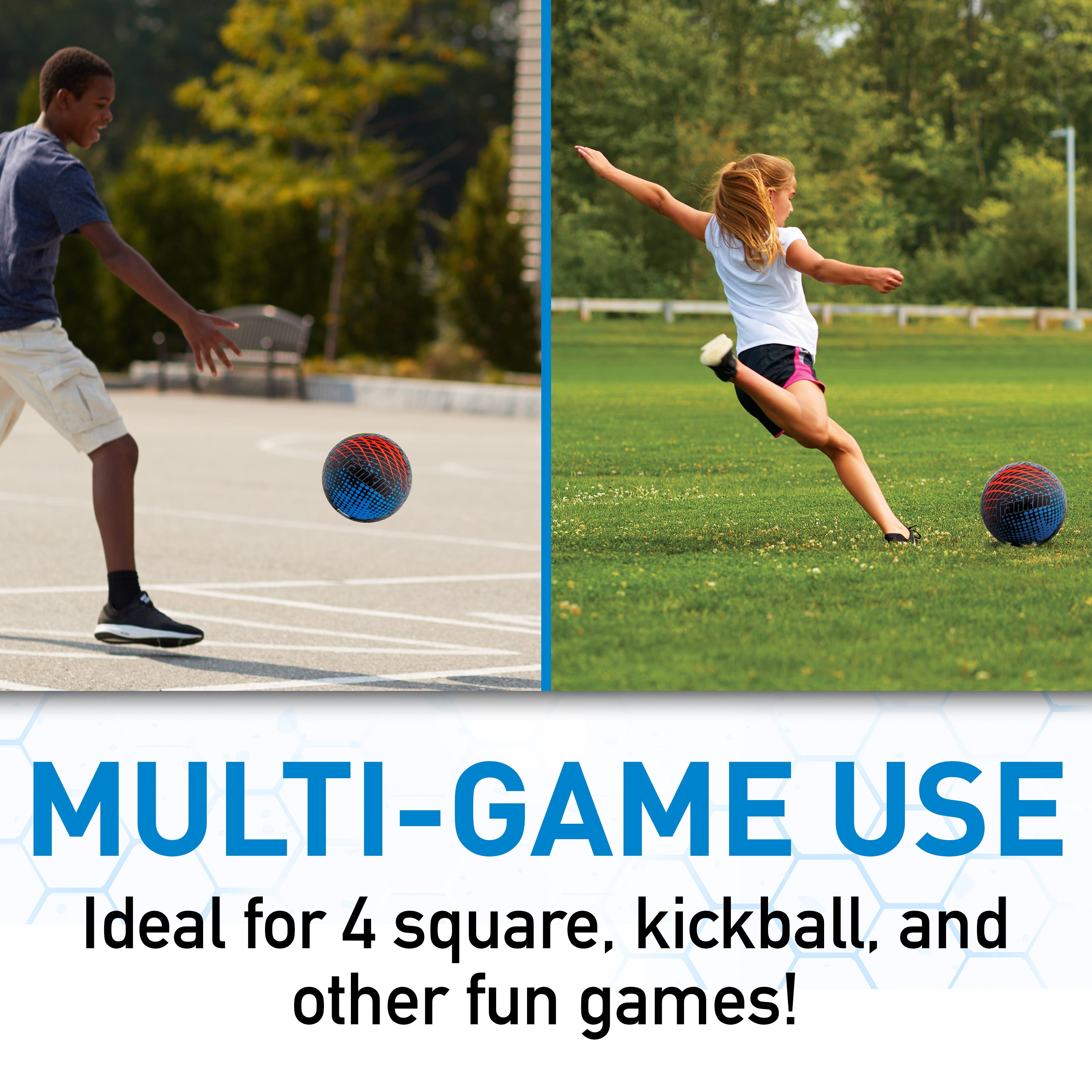 Franklin Sports MYSTIC Rubber Playground Ball - Kickball， Dodgeball and Four Square Ball - 8.5