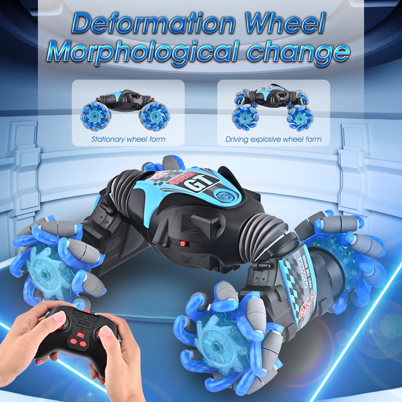 100FIXEO Gesture Sensing Drift Stunt Remote Control Car， 4WD 2.4GHZ， Toys Gift for 7-12 Boys