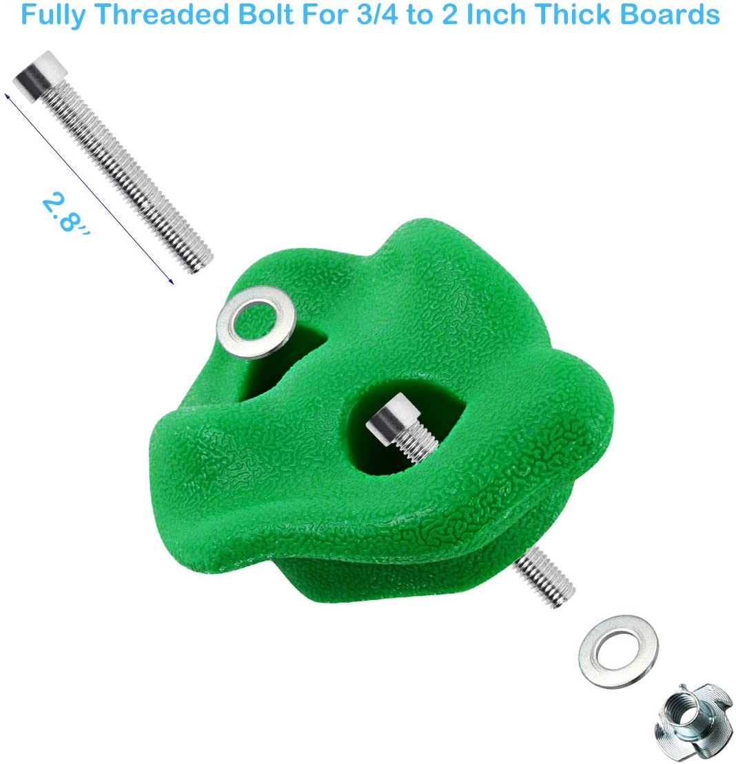 Brizi Living 20 Rock Climbing Holds for Kids， Adult Climbing Rock Wall Grips with 2 Handles， 5.9ft Knotted Rope for Indoor and Outdoor Playground Play Set