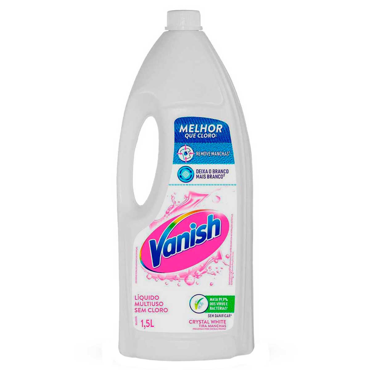 Tira Manchas Vanish Liquido Crystal White para roupas brancas 1,5L