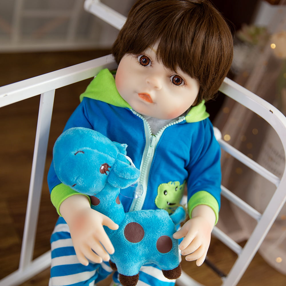 Kuaiyou Reborn Baby Dolls Realistic Handmade Soft Body 22" Silicone Limbs Toddler Gift Sets