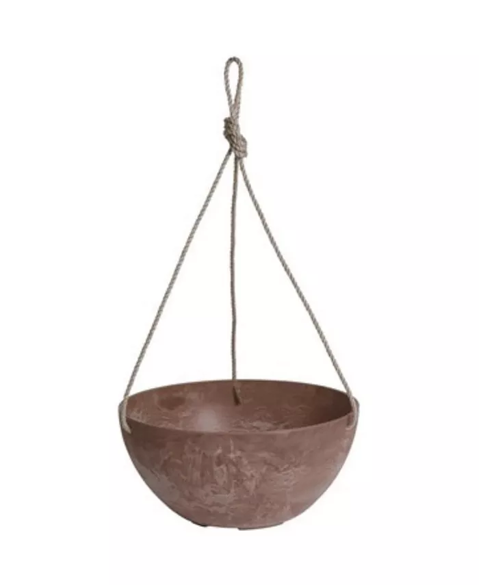 Novelty Artstone Hanging Bowl Planter Flower Pot， Rust， 12