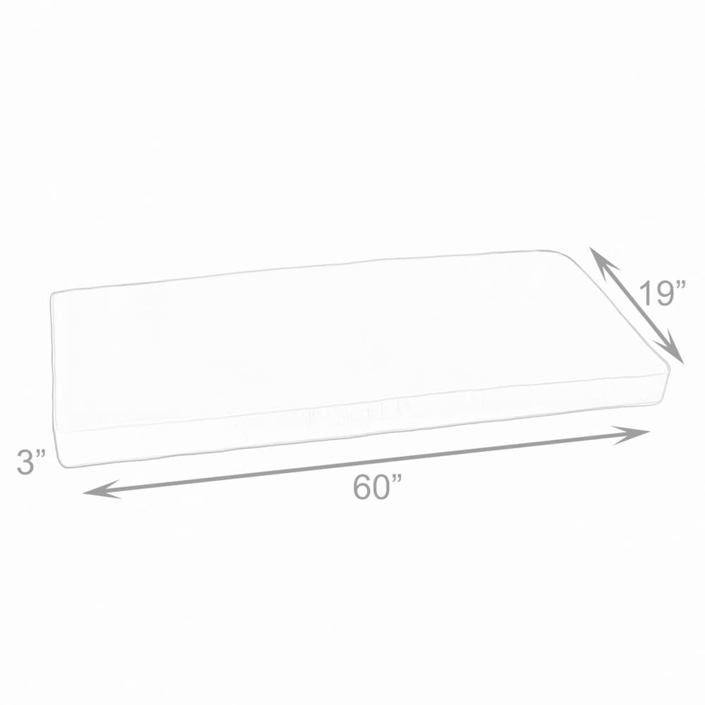 Humble and Haute Rainford Grey/ Cream Indoor/ Outdoor Bench Corded Cushion 48 in x 19 in