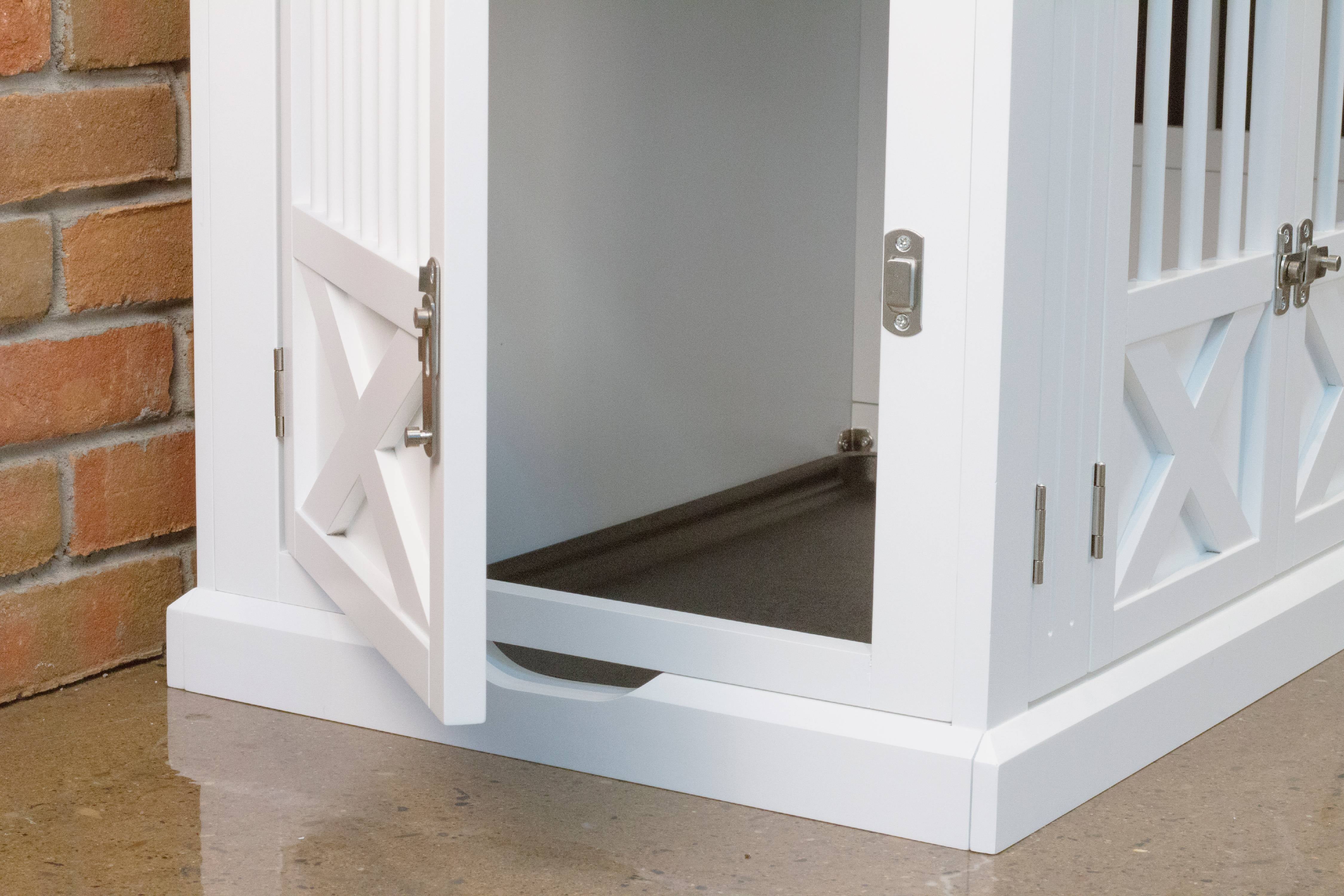 Zoovilla Triple Door Dog Crate， White， Medium， 30.63