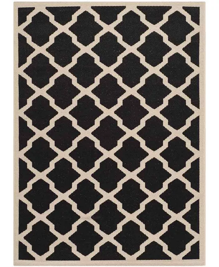 Safavieh Courtyard Black and Beige 6'7