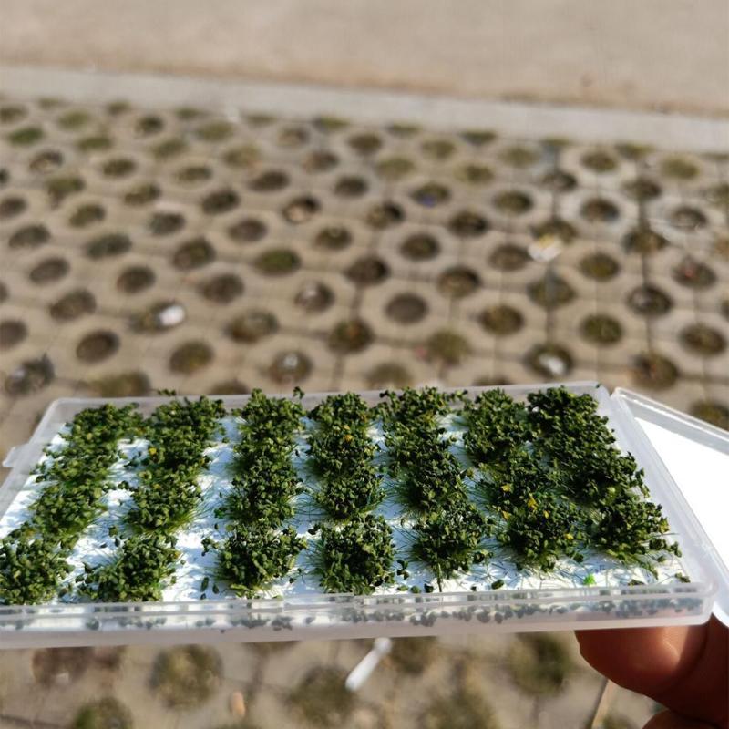 28 Pack Bushy Tufts Lowland Shrubs Tuft Terrain Model Kit Resin Static Scenery Model for Train Landscape Railway Artificial Grass