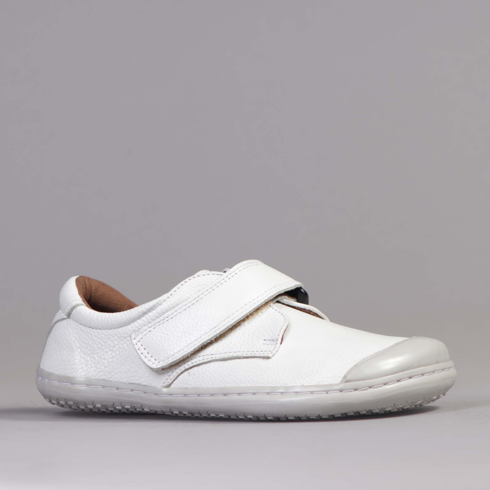 Boys Velcro Shoes with Removable Footbed in White - 12628