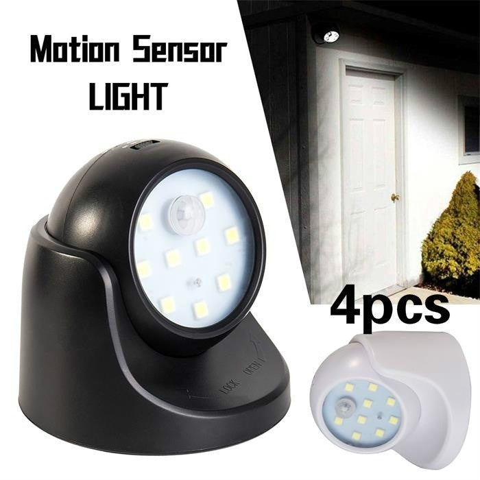 Willstar 1Pcs 360° Battery Operated Indoor Outdoor Garden Motion Sensor Security Led Light