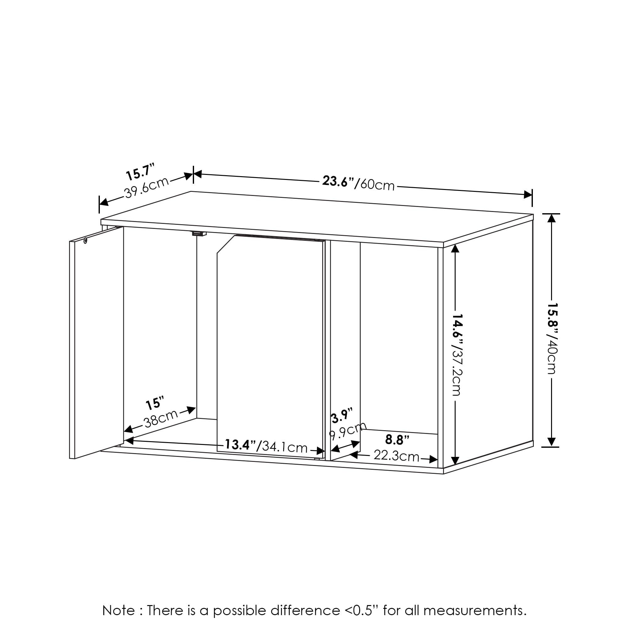 Furinno Peli Small Litter Box Enclosure， Solid White