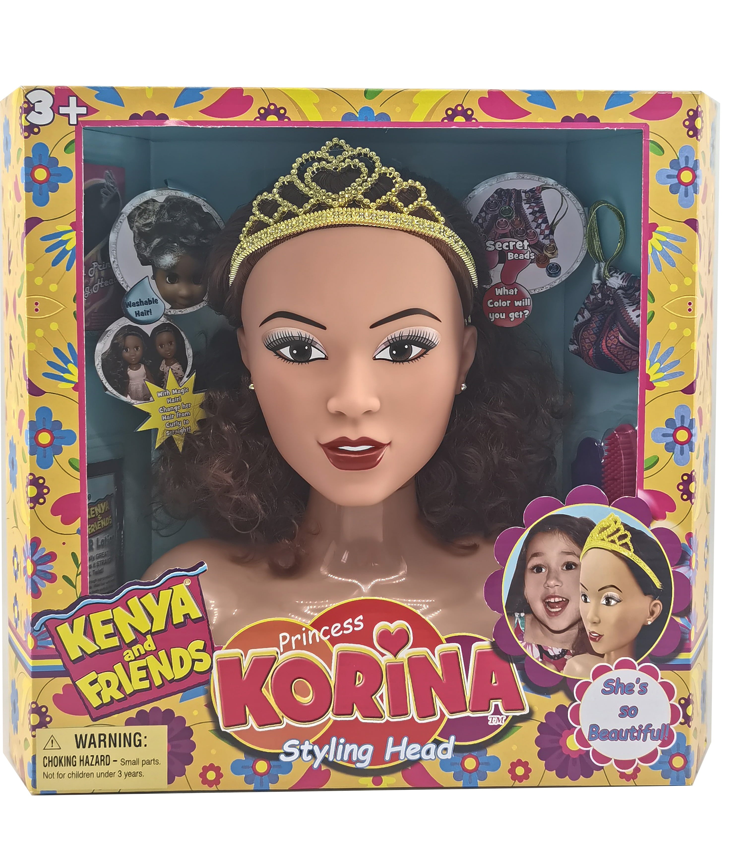 Princess Korina Styling Head Doll from the Kenya and Friends Collection Age group for 3 years old and up