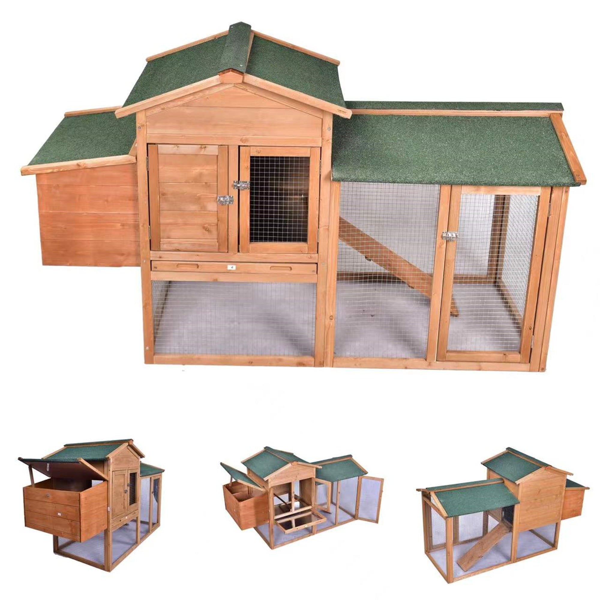 Outdoor Wooden Chicken Coop for 2-3 Chickens Hen House 67