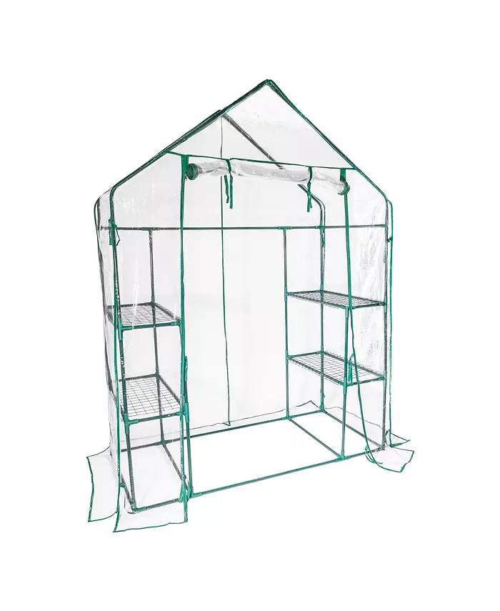 Garden Elements Personal Plastic Indoor Outdoor Standing Greenhouse For Seed Starting and Propagation， Frost Protection Clear， Medium， 56 Inches x 29