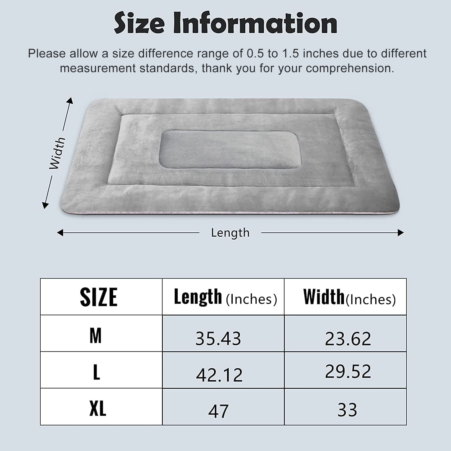 PROCIPE Pet Bed Washable Dog Crate Mat Anti-Slip Kennel Pads 42 inch Grey