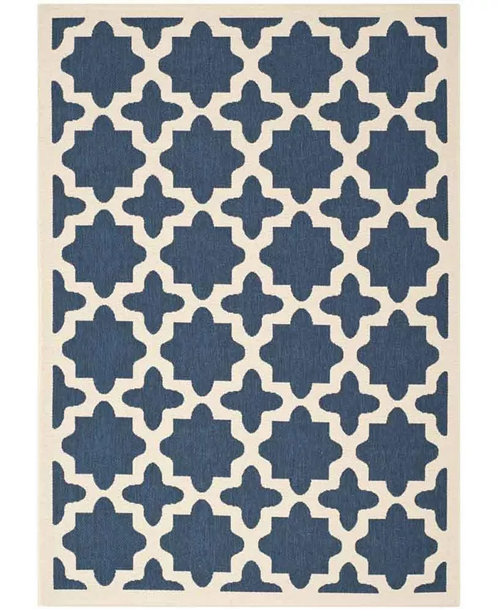 Safavieh Courtyard Navy and Beige 5'3