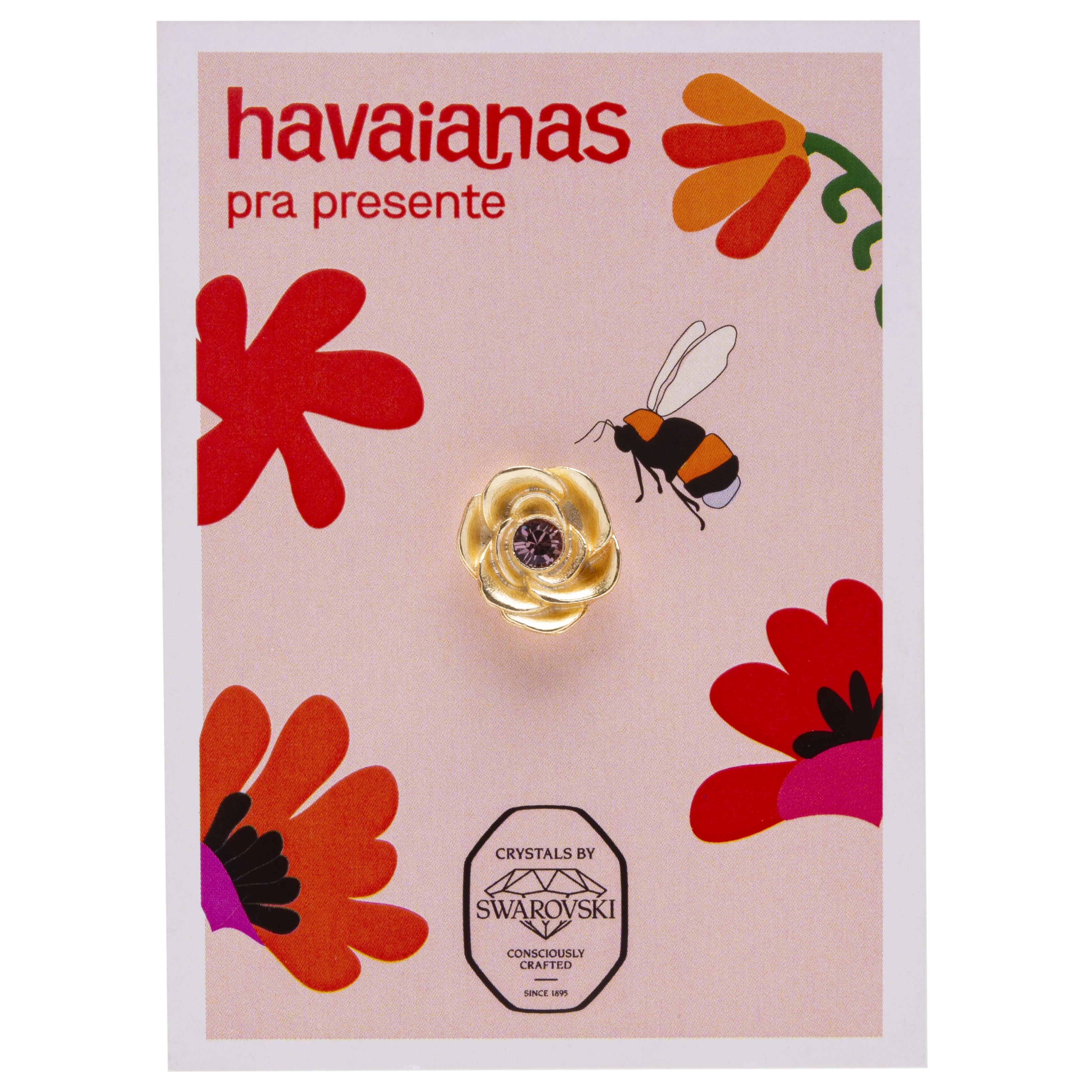 Pin Havaianas Flor Swarovski