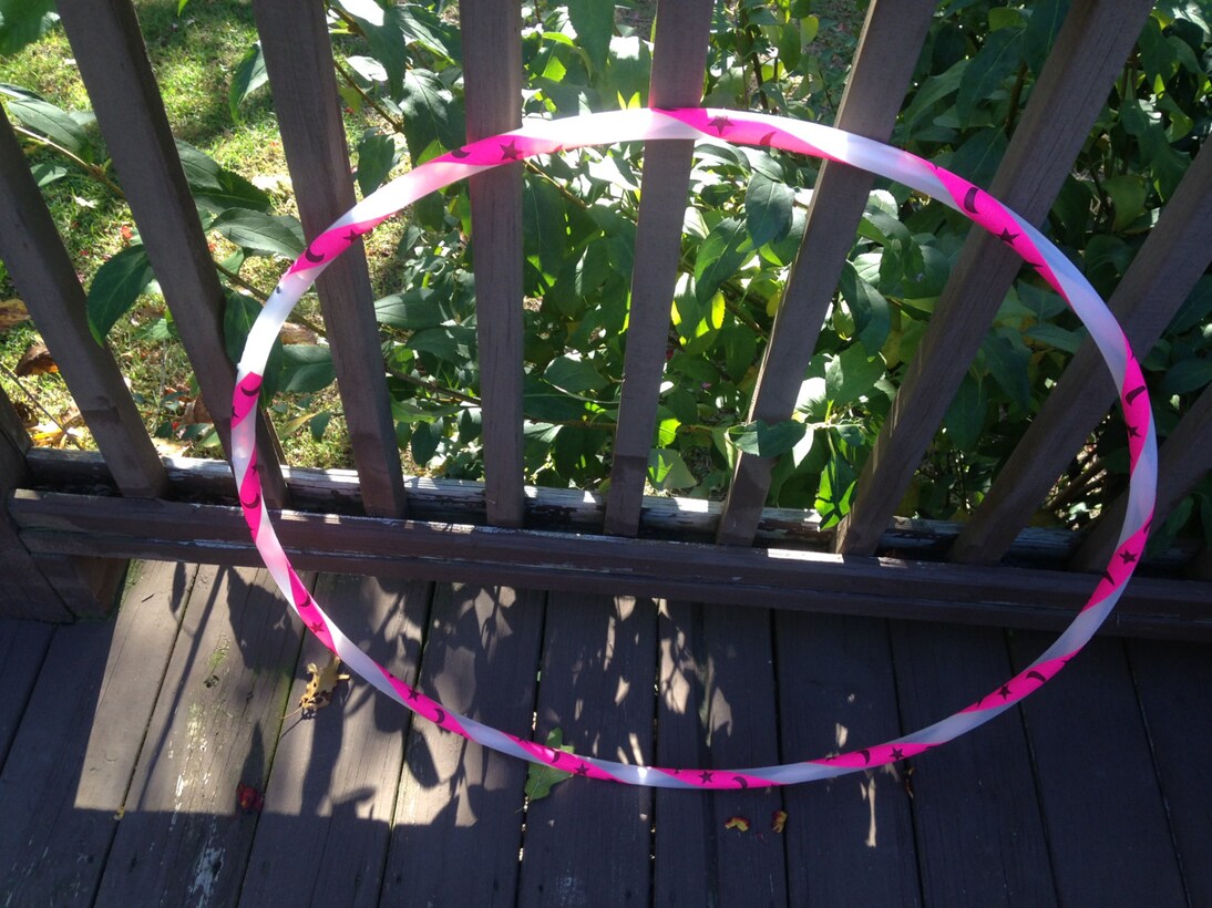 UV/blacklight reactive Moon and Star Grip taped polypro or hdpe collapsible hula hoop