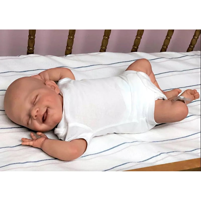 48cm Reborn Baby Dolls Boys Full Body Silicone Real Life Toddler Baby Dolls Sleeping Boys Pacifier
