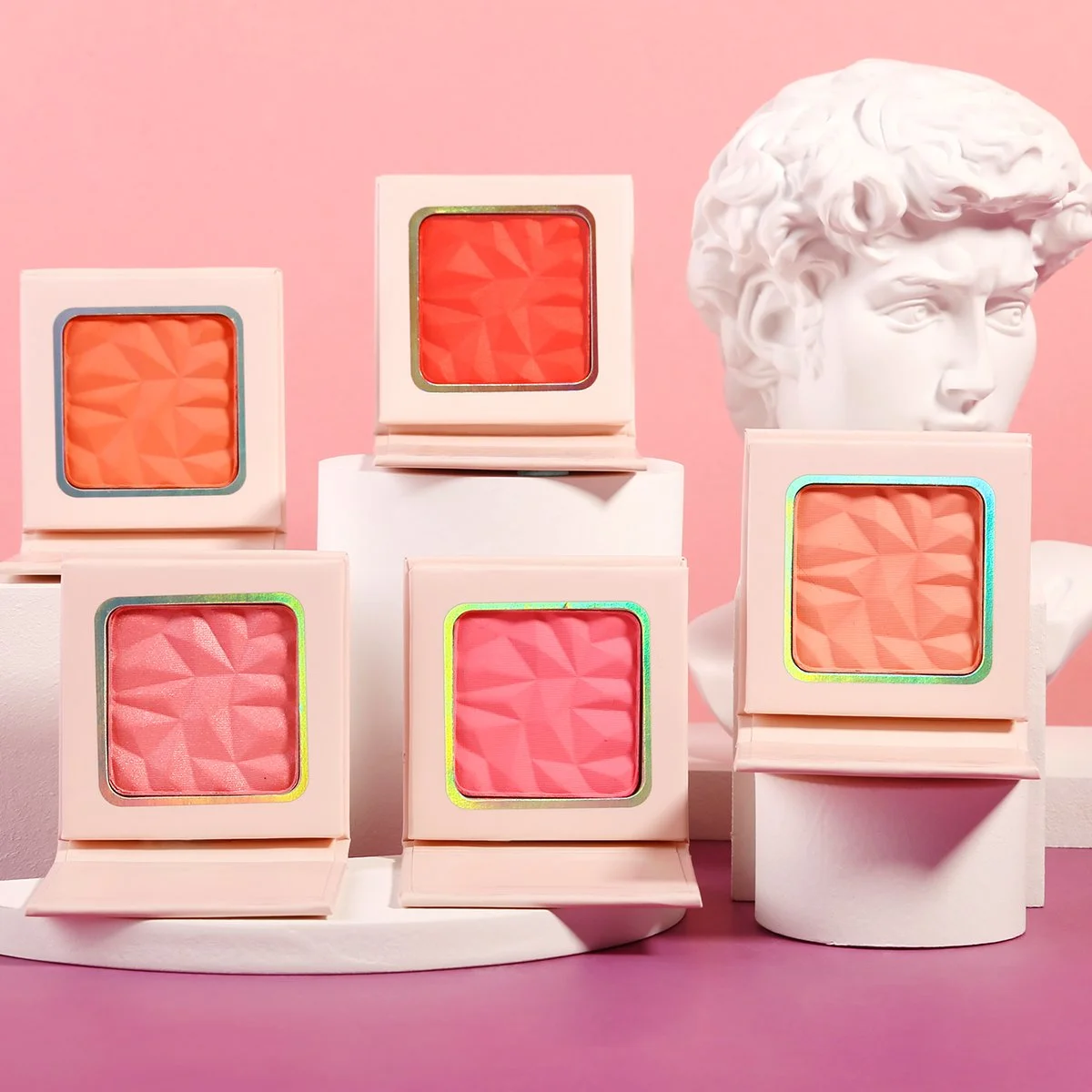 Private Label No Logo Diamond Single Blush Palette