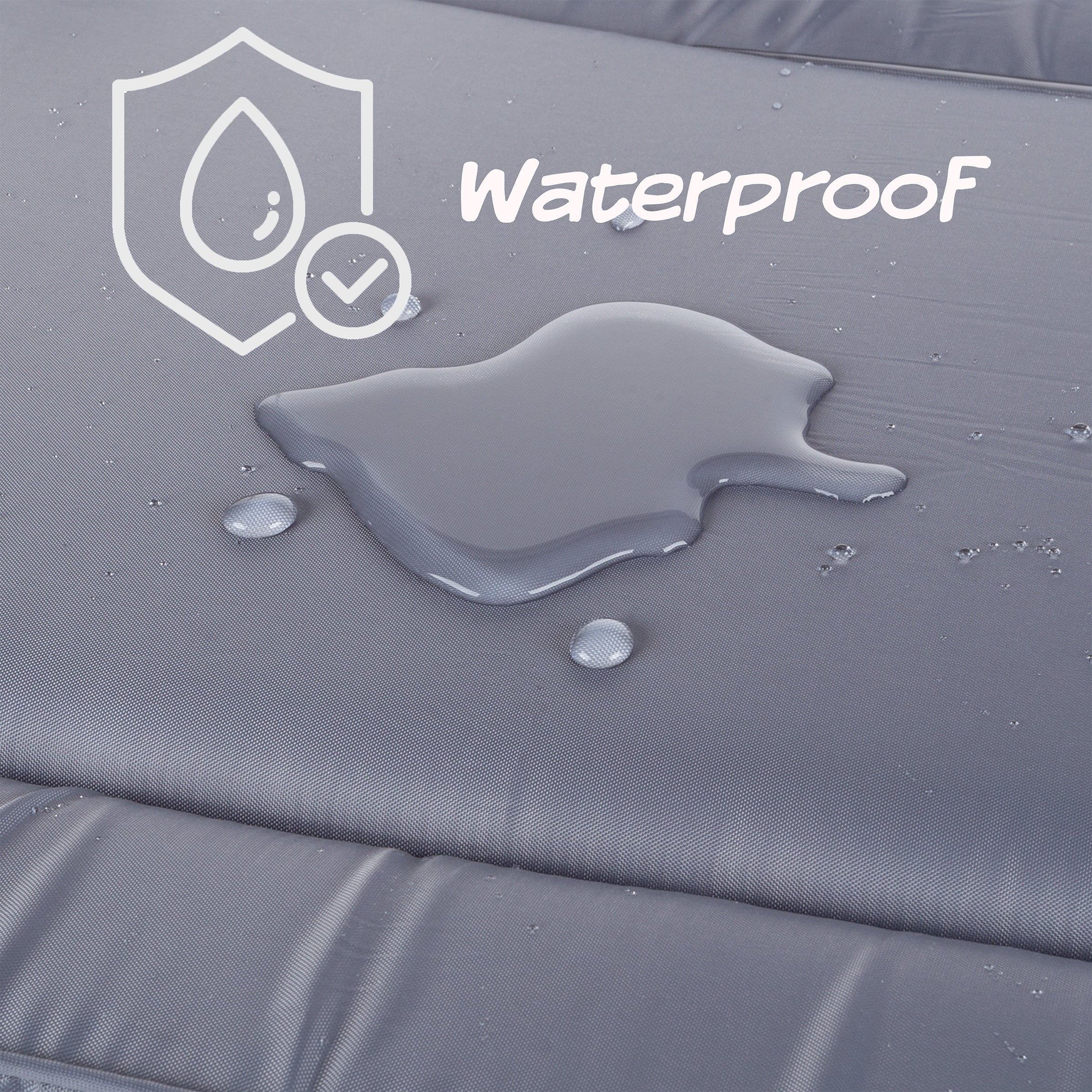 Waterproof Dog Bed - 34x21 Large Dog Bed with Raised Edge - Easy-To-Clean Multi-Purpose Crate Mat for Home and Car Travel by PETMAKER (Gray)