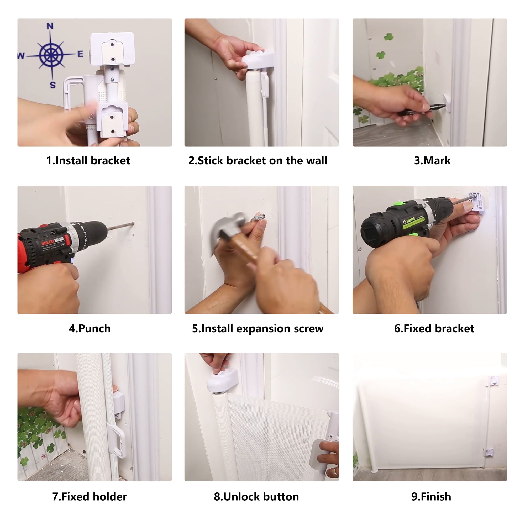 Baby Gate for Doorway， WeGuard Extra Wide Child Safety Gate or Pet Dog Gate 34