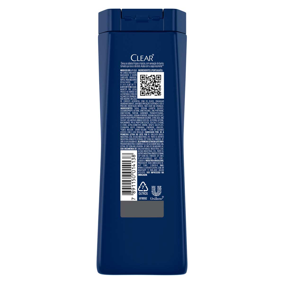 Shampoo Anticaspa Clear Men Limpeza Diaria 2 em 1 400ml