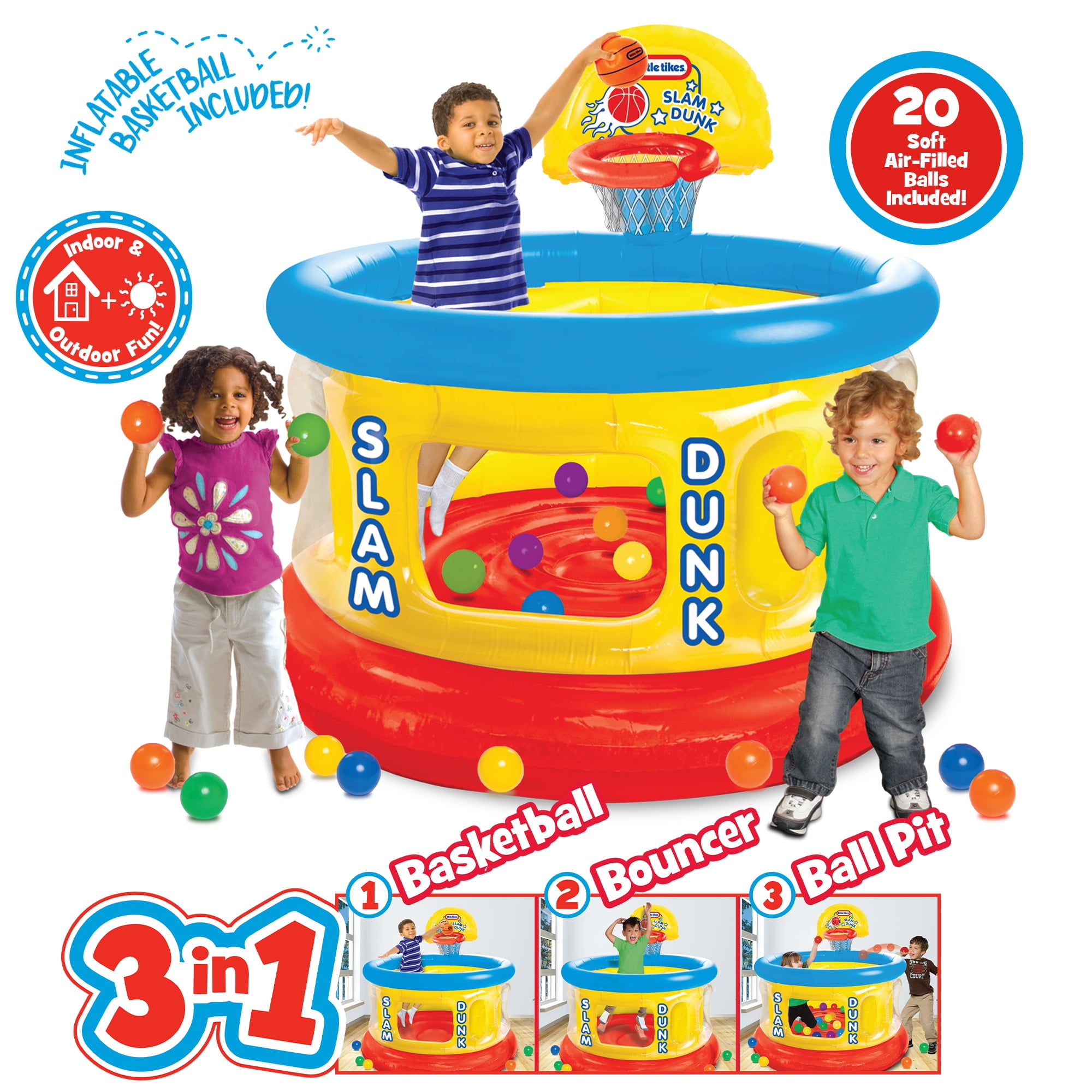 Little Tikes Slam Dunk Big Ball Pit， Big Bouncer， Children Ages 3 and up