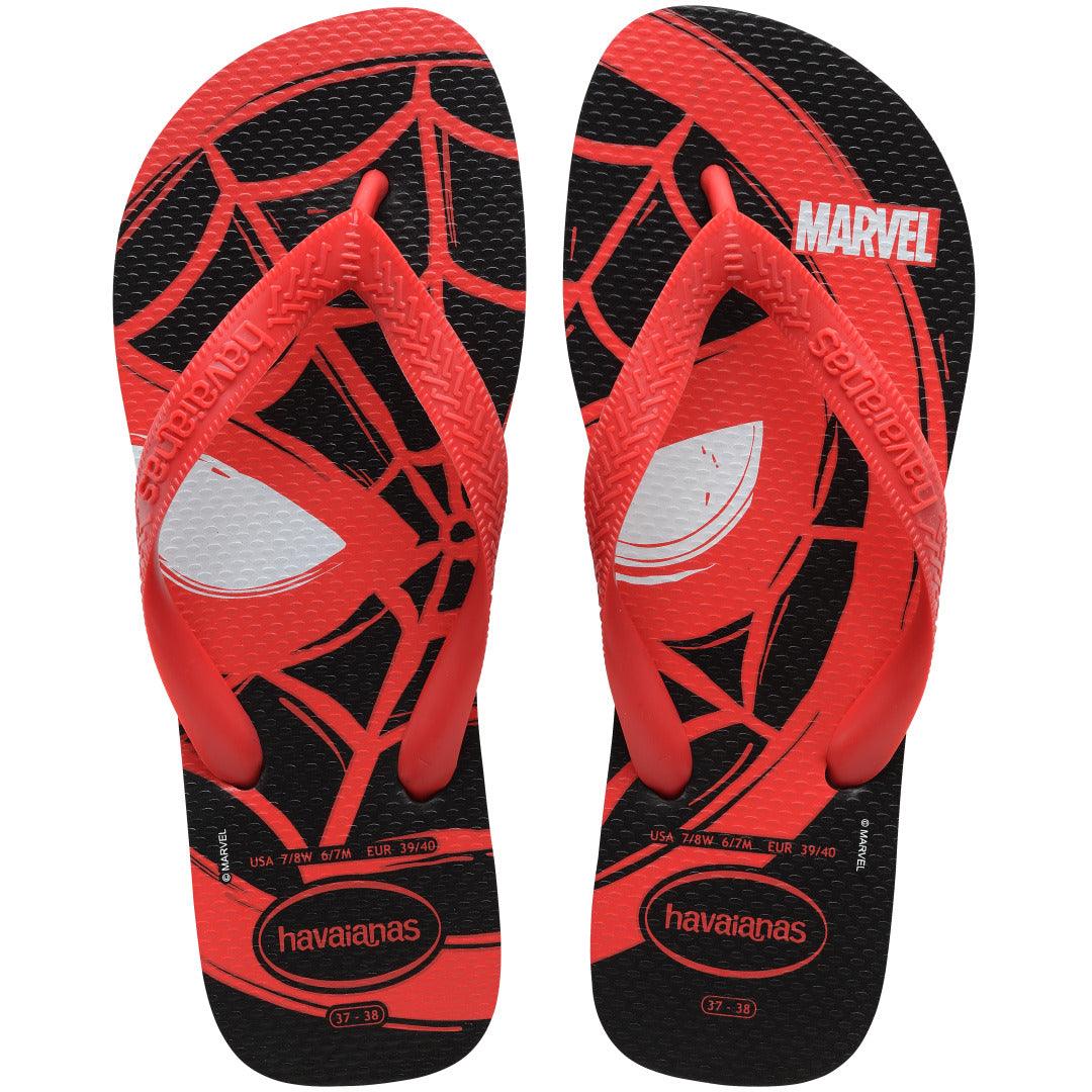 Chinelo Havaianas Top Marvel Logomania Homem Aranha Vermelho