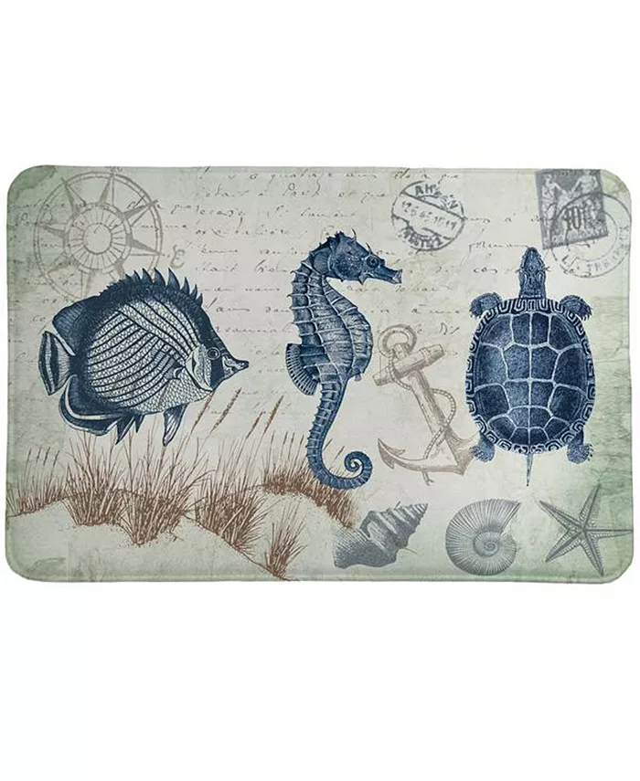 Laural Home Seaside Postcard Memory Foam Rug
