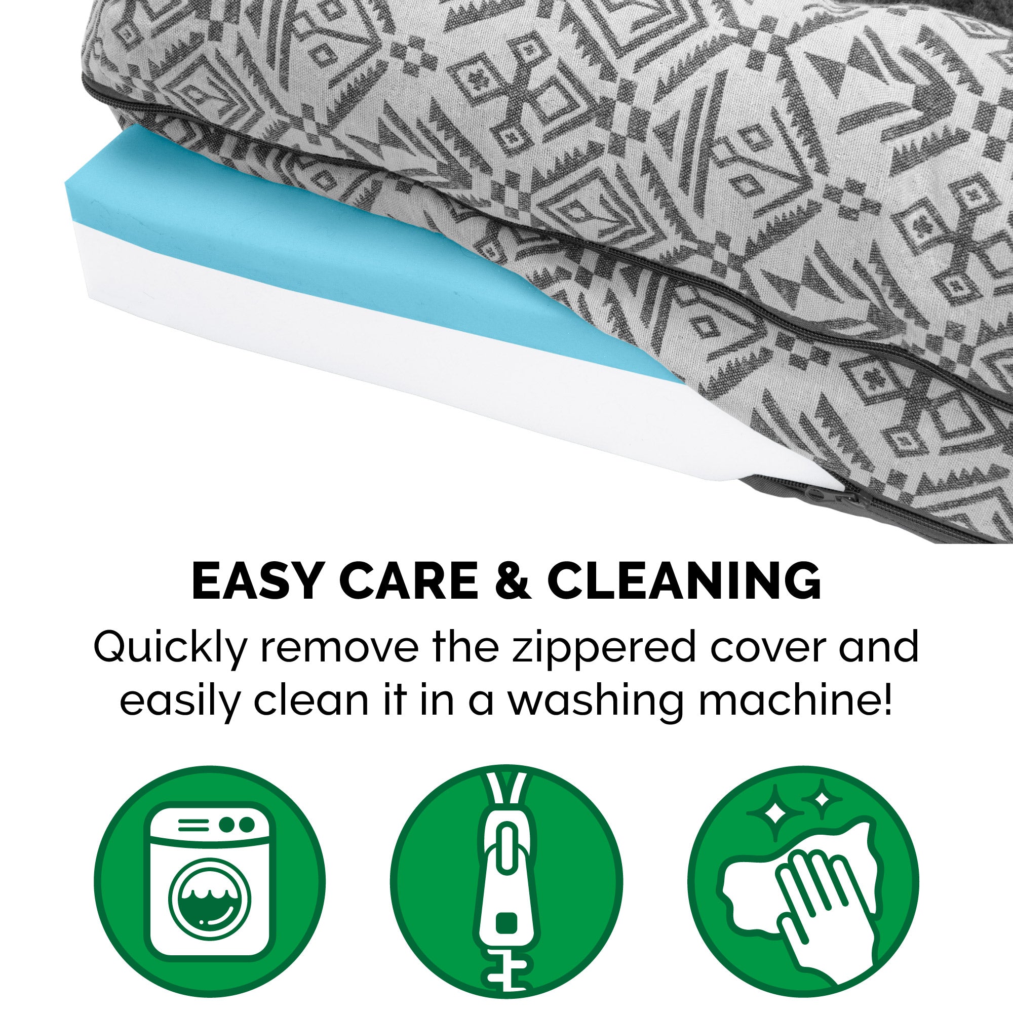 FurHaven Pet Products | Cooling Gel Memory Foam Orthopedic Southwest Kilim Sofa-Style Couch Pet Bed for Dogs and Cats， Boulder Gray， Medium