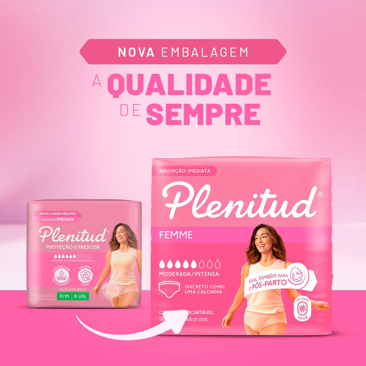 Roupa Intima Plenitud Femme para Incontinencia P/M-16 Unidades