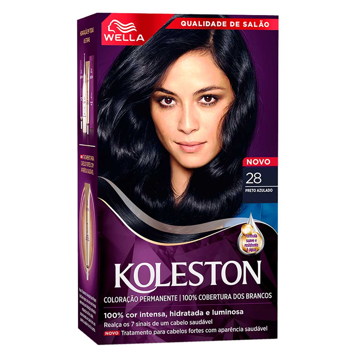 Kit tintura 28 preto azulado Wella Koleston
