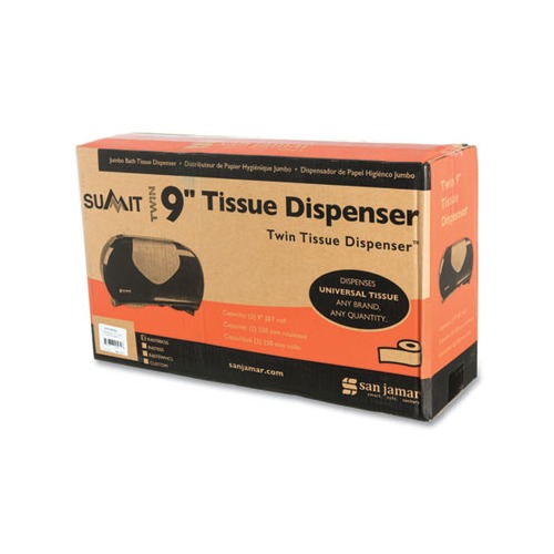 San Jamar Twin Jumbo Bath Tissue Dispenser  SJMR4070BKSS