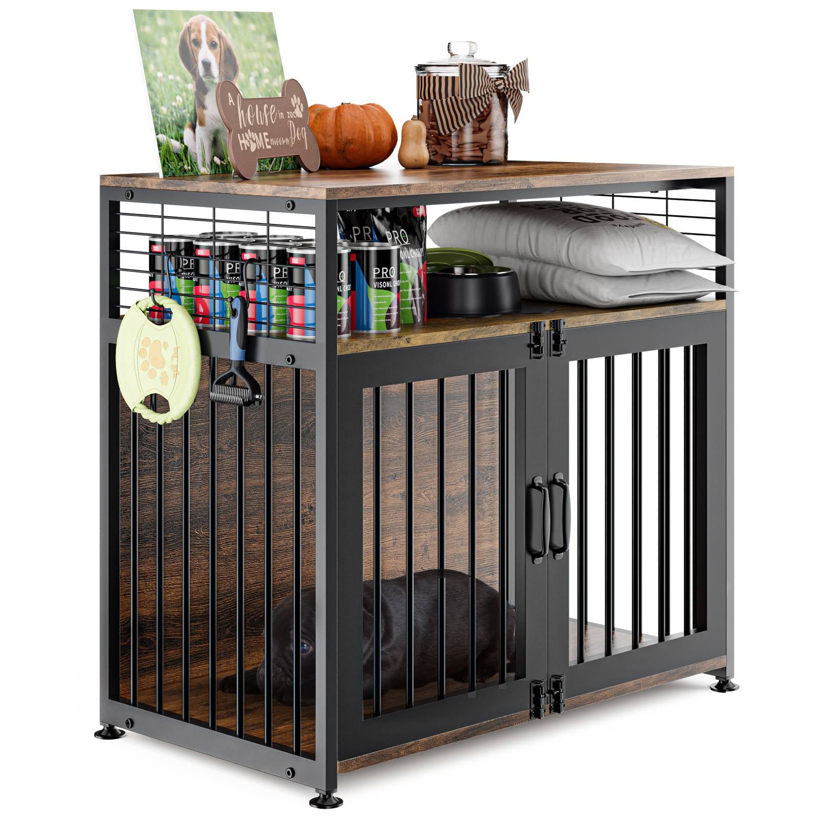 MOPHOTO Dog Crate Furniture-Style Cages Large Dog Crate Furniture Indoor Dog Kennels， Easy to assemble