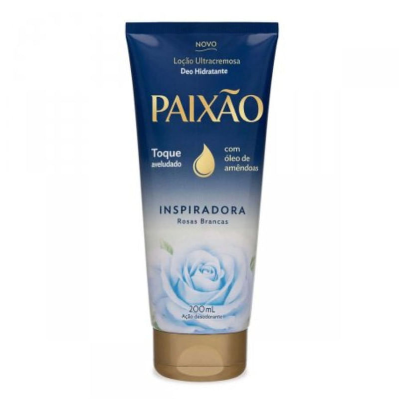 Locao Hidratante Ultra cremosa Paixao Inspiradora Rosas Brancas acao desodorante 200ml