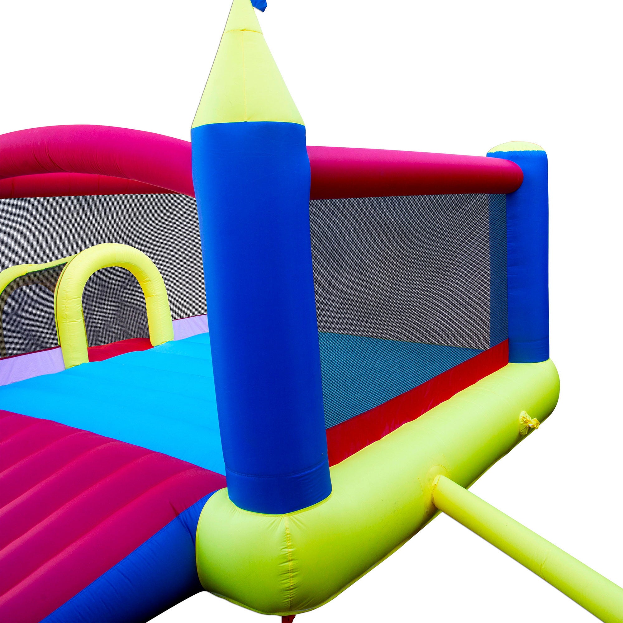 Banzai Slide N Fun Inflatable Slide and Bounce House with Soccer Net and Ball