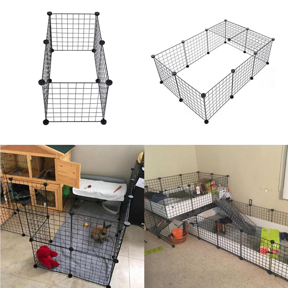 Hemoton Playpen Cage Puppy Dogs Fence Small Pet Bunny Iron Pets Indoor Dog Kitten Animal Portable Rabbit