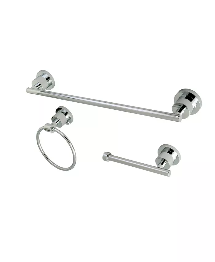 Kingston Brass Concord-Modern 3-Pc. Bathroom Accessories Set in Polished Chrome