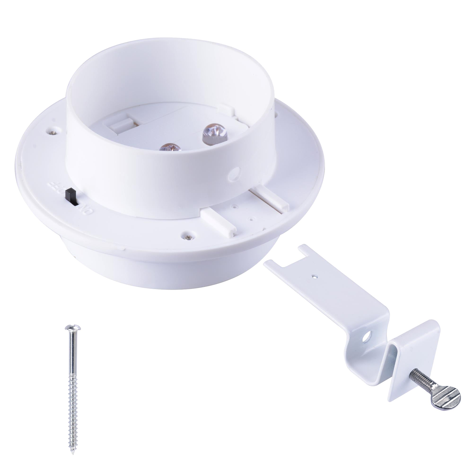 Yescom Solar Gutter Light Outdoor Waterproof 3 LED Deck Fence Lights with Bracket Wall Garden Stair Yard White 6Pcs