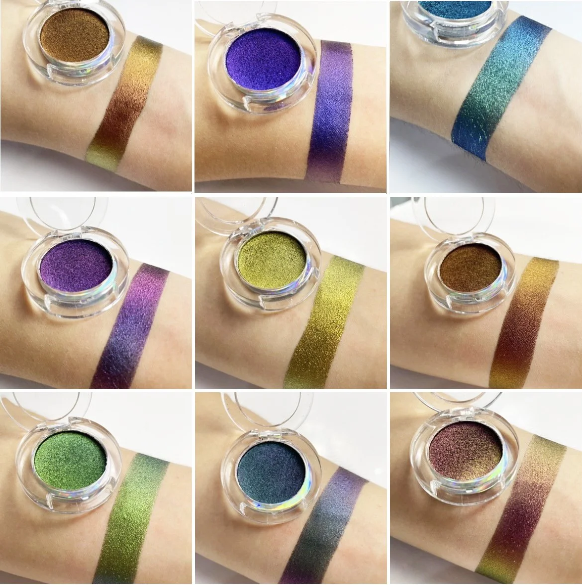 9Colors High Pigment Pressed MultiChrome Chameleon Single Eyeshadow