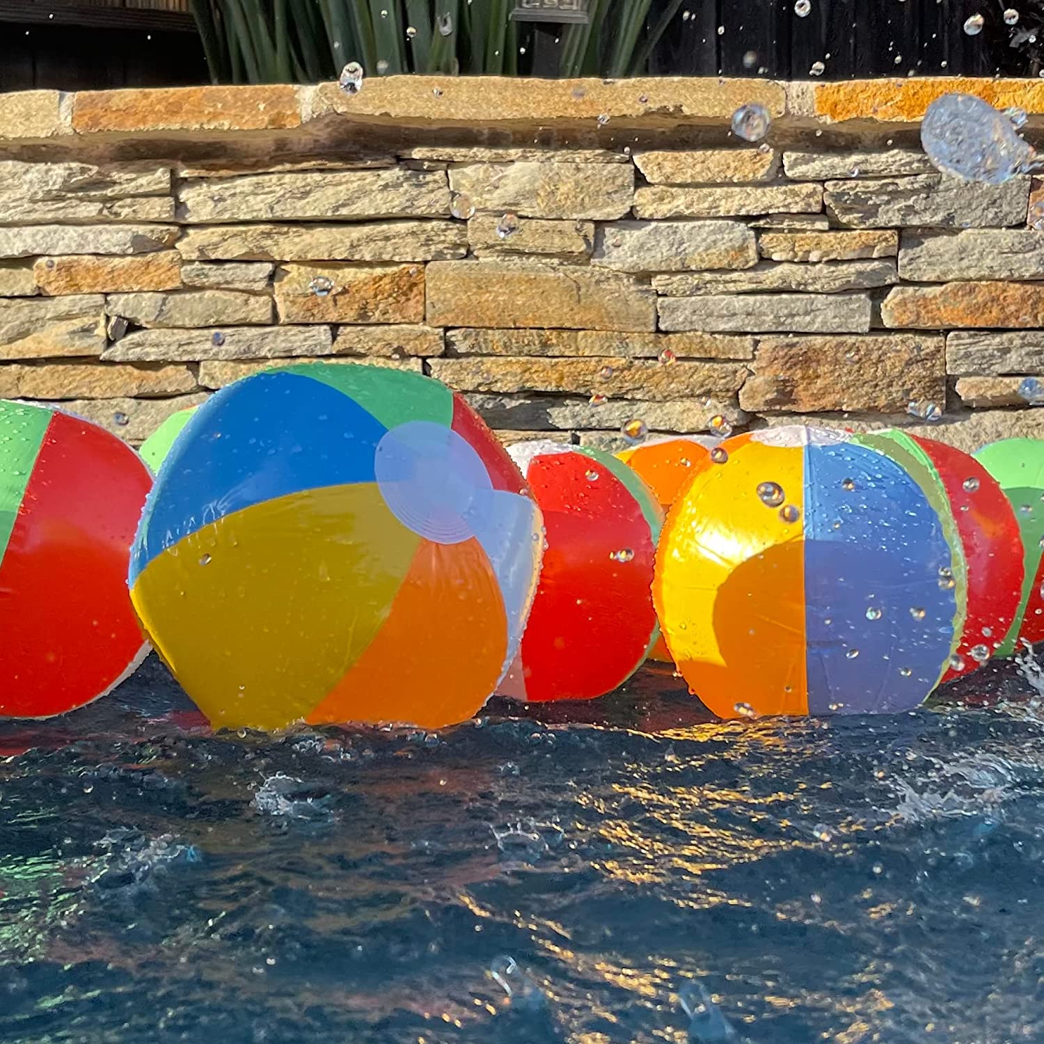 Large Beach Balls Bulk Pack - Big Inflatable Beach Ball 24 Inch - Giant Beach