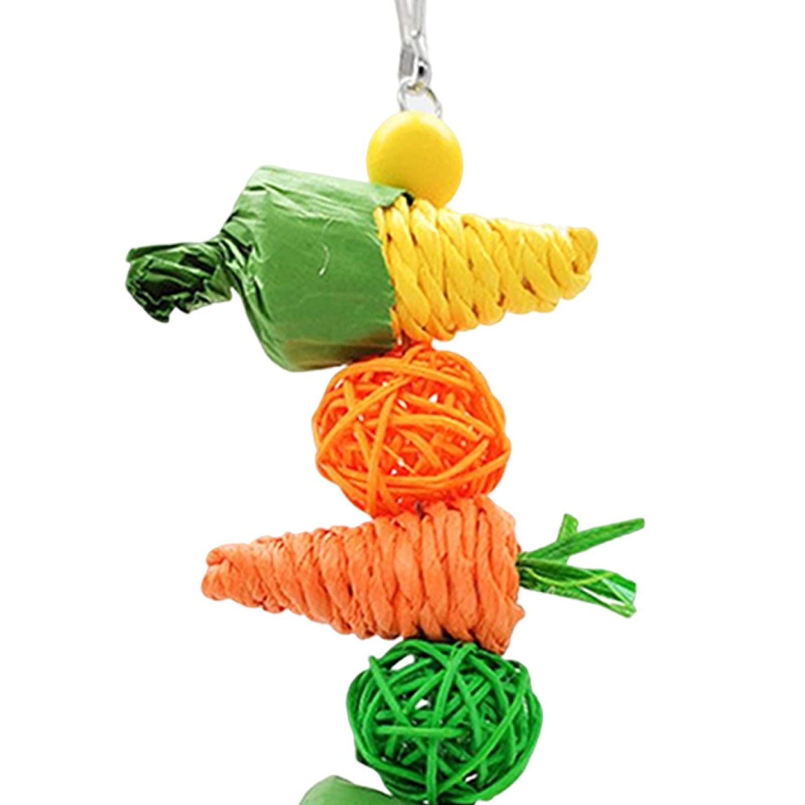 2X Birds Parrots Chewing Toys Cage Accesory with Bell Training Parrot Toys for Small to Large Birds Parrots Budgie Parakeets