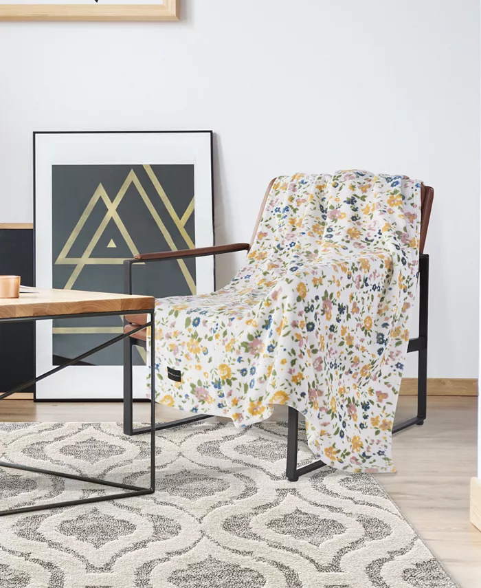 Lucky Brand Floral Printed Throw Blanket， 50