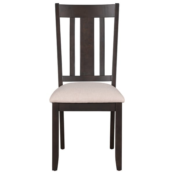 Industrial Style Wooden Beautiful and Comfortable Hollow Back Dining Chairs with Rubber Wood Legs for Dining Room， Set of 2