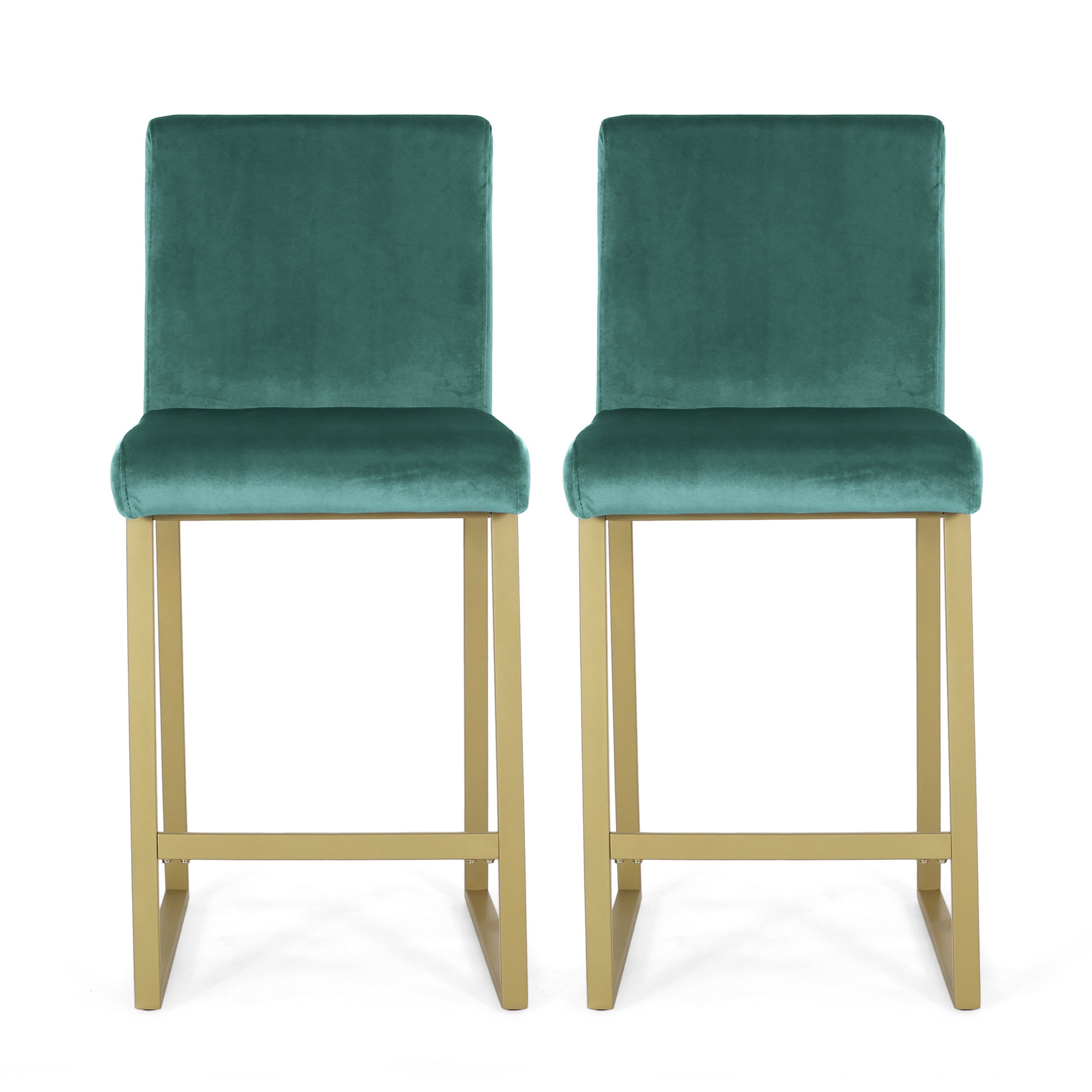 Lexi Modern Velvet Barstools (Set of 2)