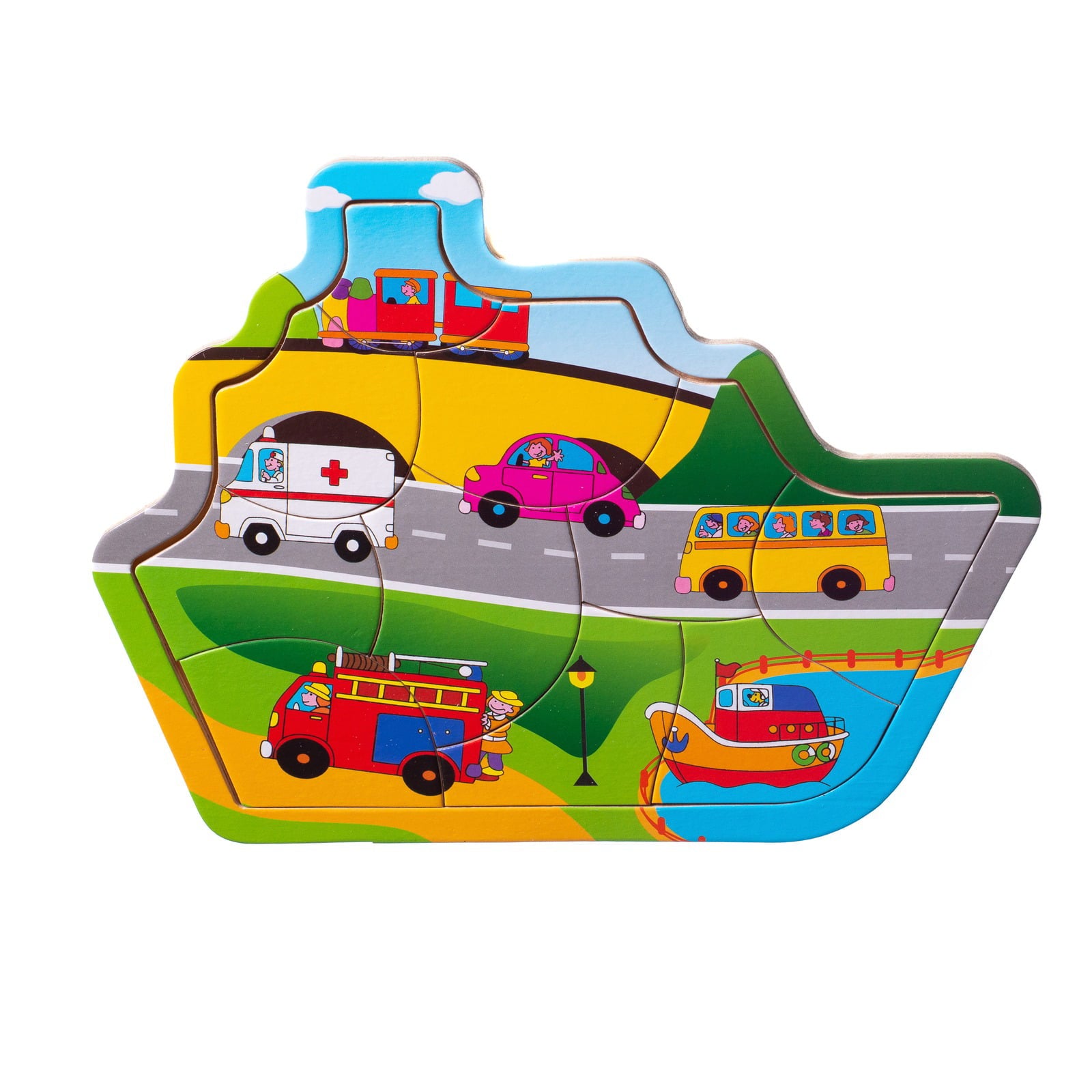 Eliiti Wooden Vehicles Jigsaw Puzzle for Boys Toddlers 2 to 4 Years Old